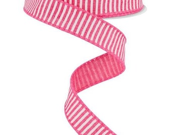 Red White Sugarstripe Wired Ribbon 7/8 Inch - Etsy