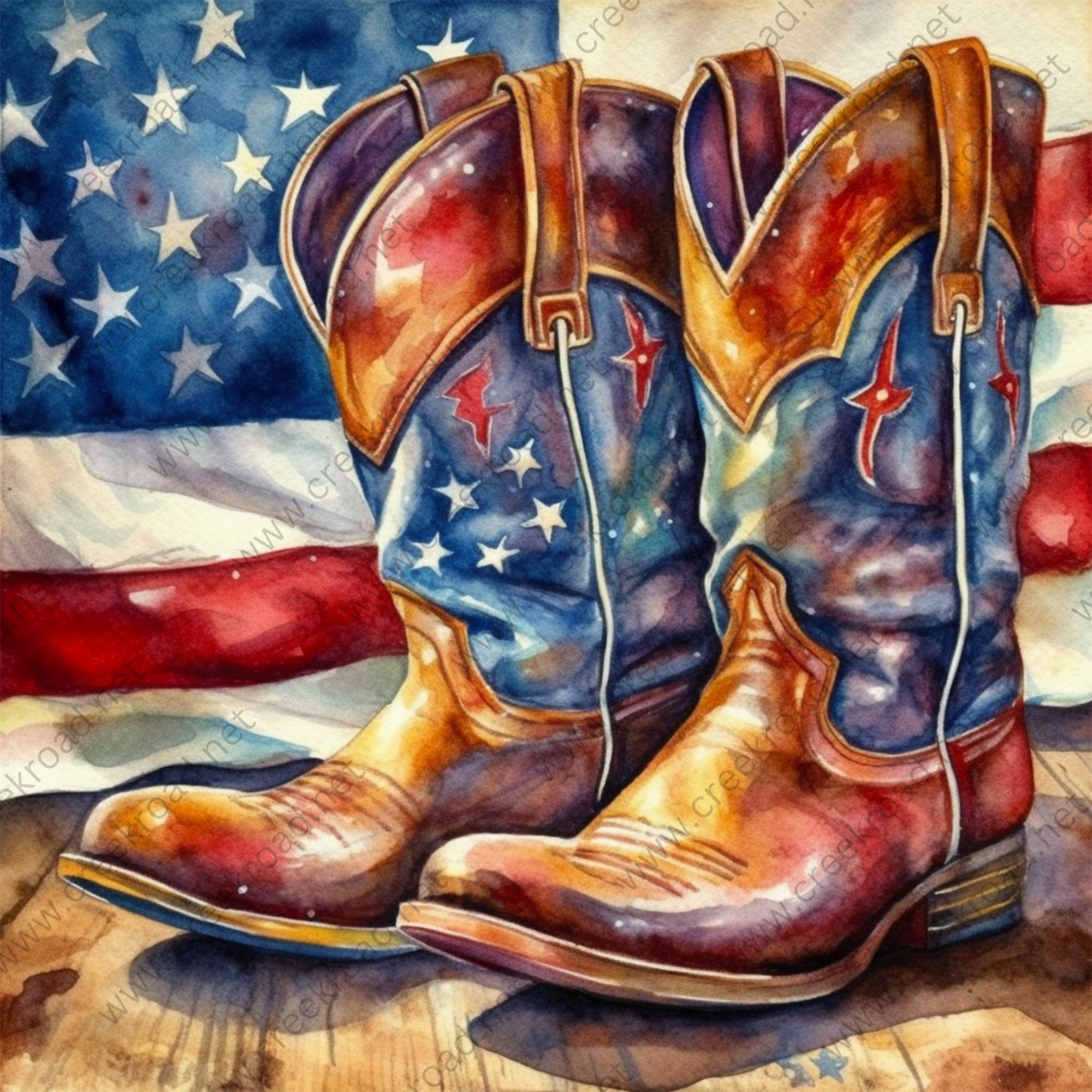Patriotic top cowboy boots