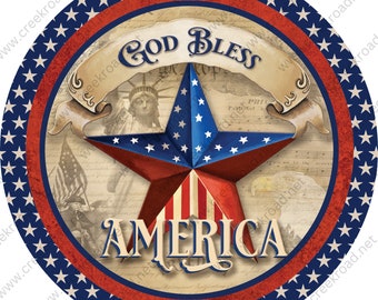 God Bless America Sweet Land of Liberty Blue White Star