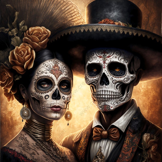 Copy of Sugar Skull Face paint girl, Day of the Dead (Día de los Muert –  velvetify