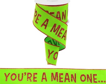 2.5" X 50Yd Wired Ribbon-You're A Mean One/Velvet-RGC581133-Christmas