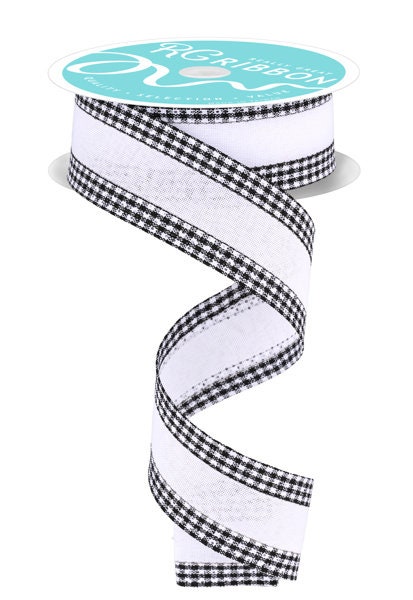2 Wired Checkered Ribbon 2 Black and White Ribbon 2 Wired Ribbon