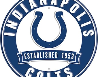 12" Diameter Indianapolis Colts Officially Licensed Pro Football Sign-Sports