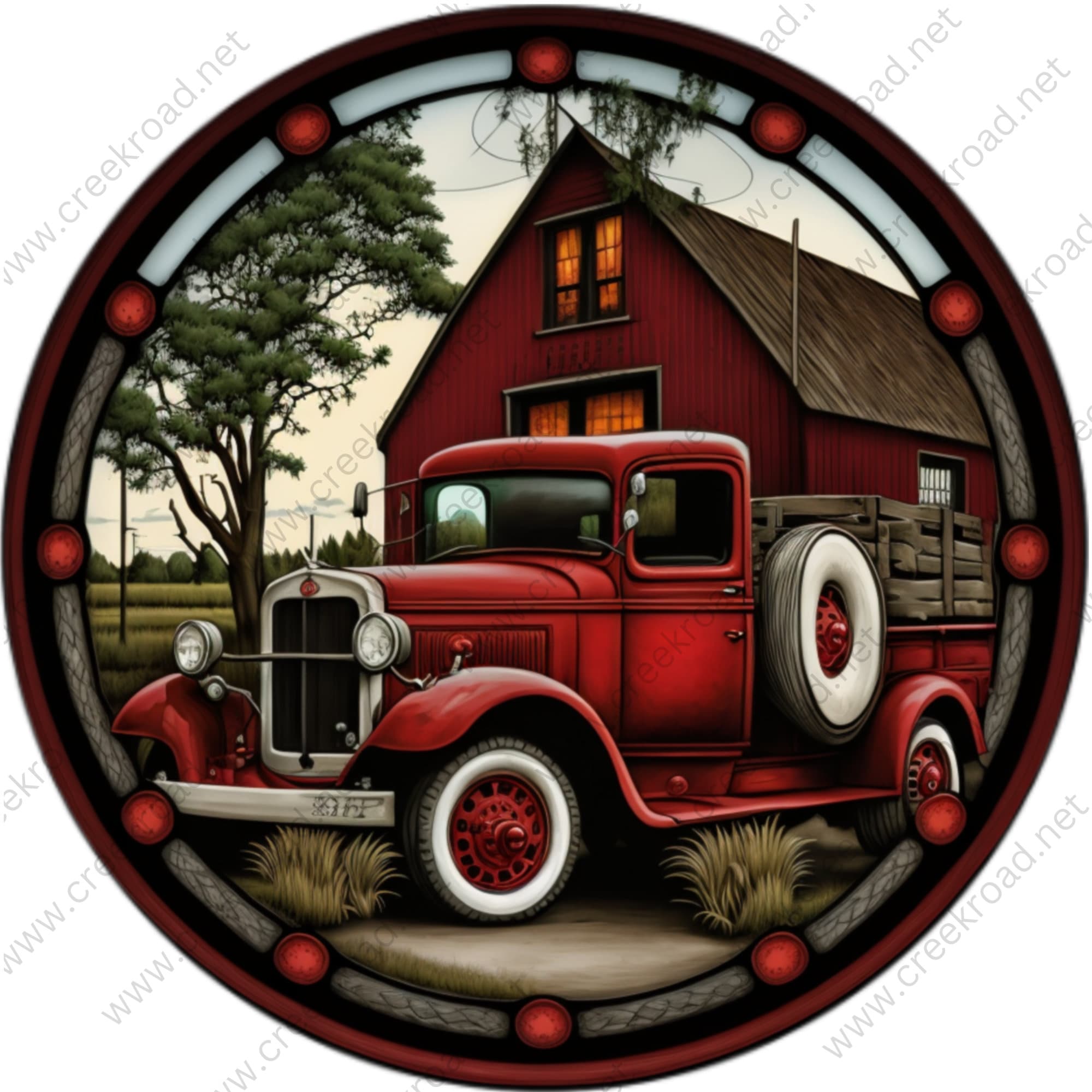 Holiday | Farmhouse Red Pumpkin Truck Large Resin Vintage Style Pumpkin Pickup Truck 6411ed6797b5d05b8330c354