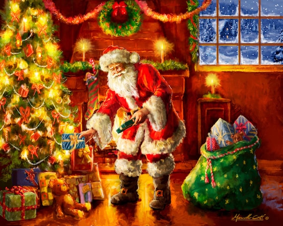 Christmas Santa Wallpaper Fireplace Fireplace Christmas Pictures