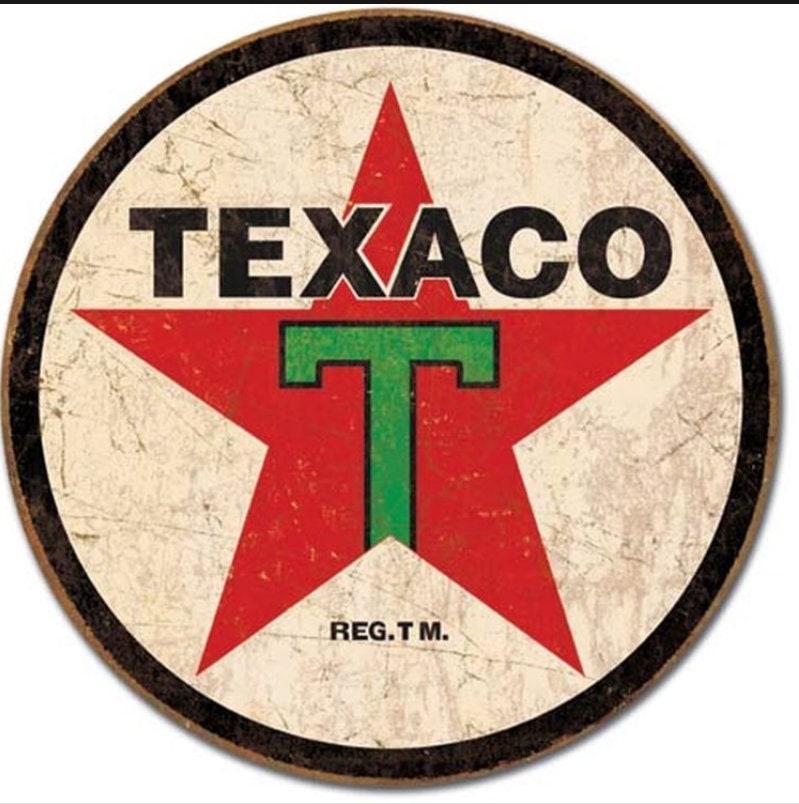 Texaco 1936 Round Sign 12 Inch - Etsy