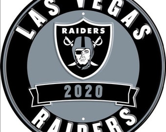 12" Diameter Las Vegas Raiders Officially Licensed Pro Football Sign-Sports