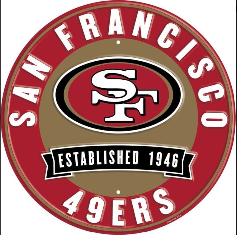 12 Diameter San Francisco 49ers Officially Licensed Pro Football Sign Sports