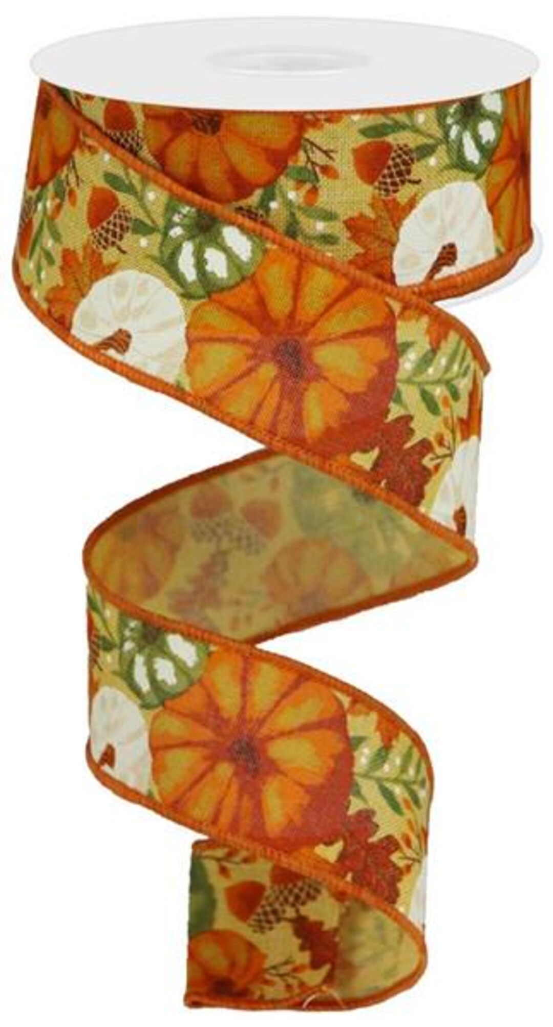Pumpkin Ribbon Rhinestone 1.5
