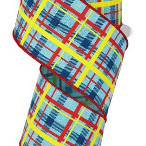 thumbnail image 2 of Ships Free Over 35 In US - Plaid Check Wired Edge Ribbon, 10 Yards 2 of 11