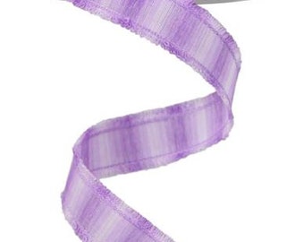 7/8" X 10Yd Wired Ribbon-Lavender Two-Tone W/Fuzzy Edge-RN586413-Wreaths-Crafts-Ribbon-Everyday