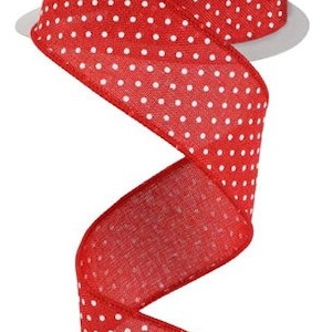 1.5&quot; X 10Yd Wired Ribbon-Raised Swiss Dots On Royal-RG0165124-Christmas