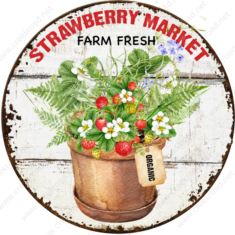 Rustic Strawberry Sign Strawberry Farm Sign - Etsy