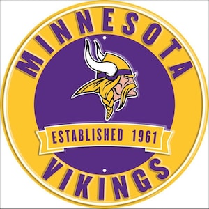 12&quot; Diameter Minnesota Vikings Officially Licensed Pro Football Sign-Sports