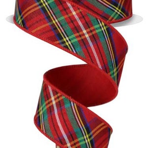 25mm 50Yard Double-sided Gingham Ribbon Scottish Grid Checkered Taffeta  Plaid Ribbon 100% Polyester Home Decoration Gift Wrappin