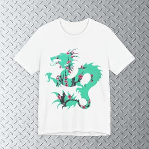Zushi Dragon Grüner Tee Muster Arizona T-Shirt, Grunge Zencore T-Shirt, Y2k Shirt