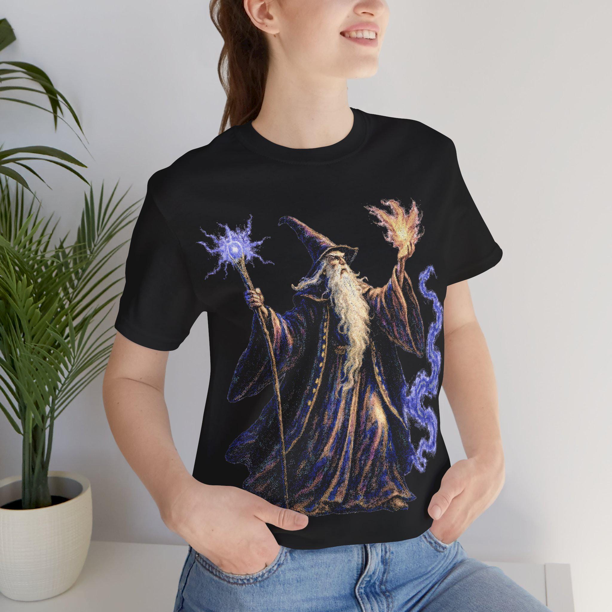 Vintage Wizard Graphic T-shirt, 90s Graphic Shirt, Dark Fantasy 