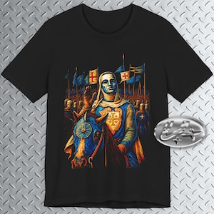 King Baldwin Graphic T-shirt, Christian Art Shirt, Templar Tee, Crusades Shirt, Kingdom of H.
