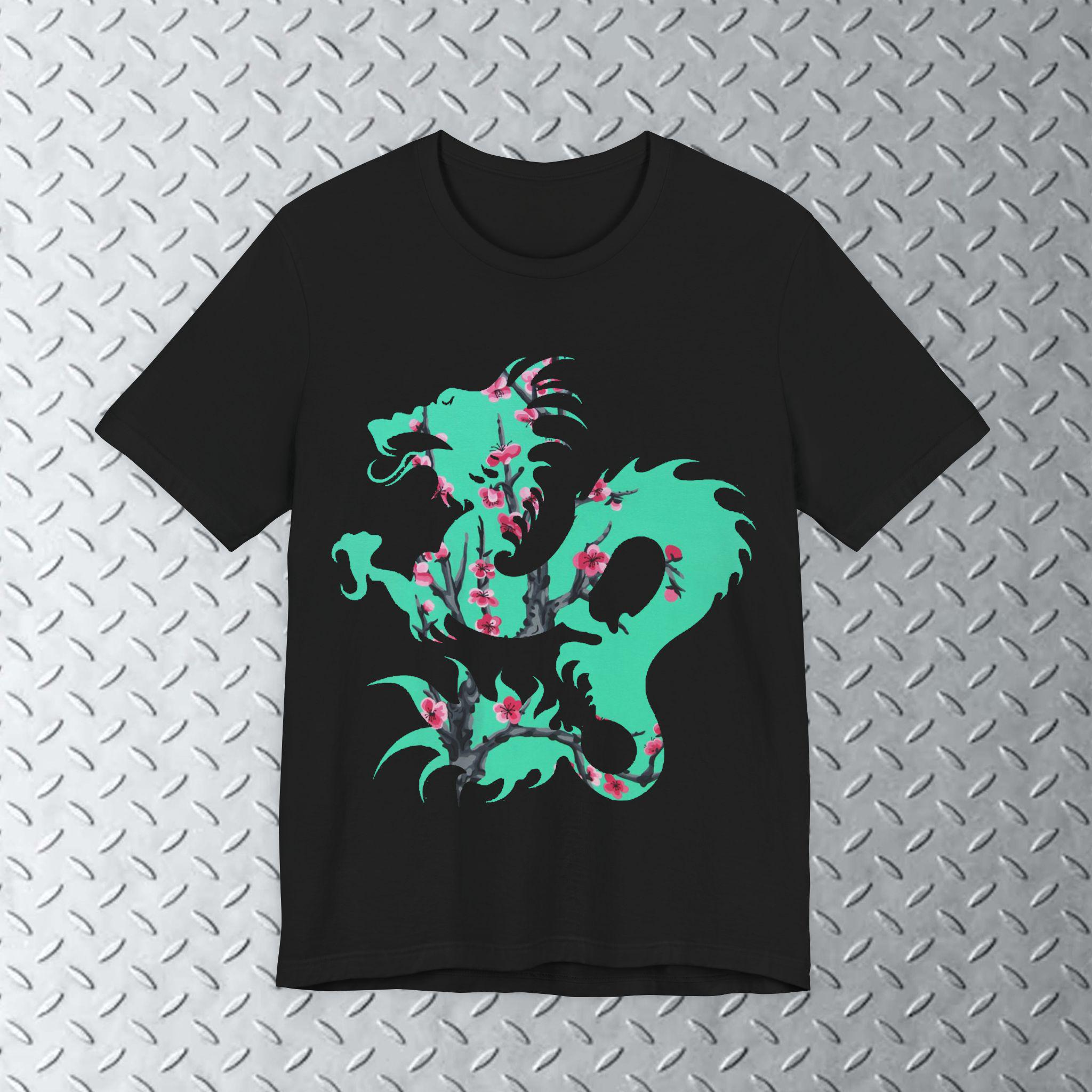Zushi Dragon Green Tea Pattern Arizona T-shirt, Grunge Zencore Tee