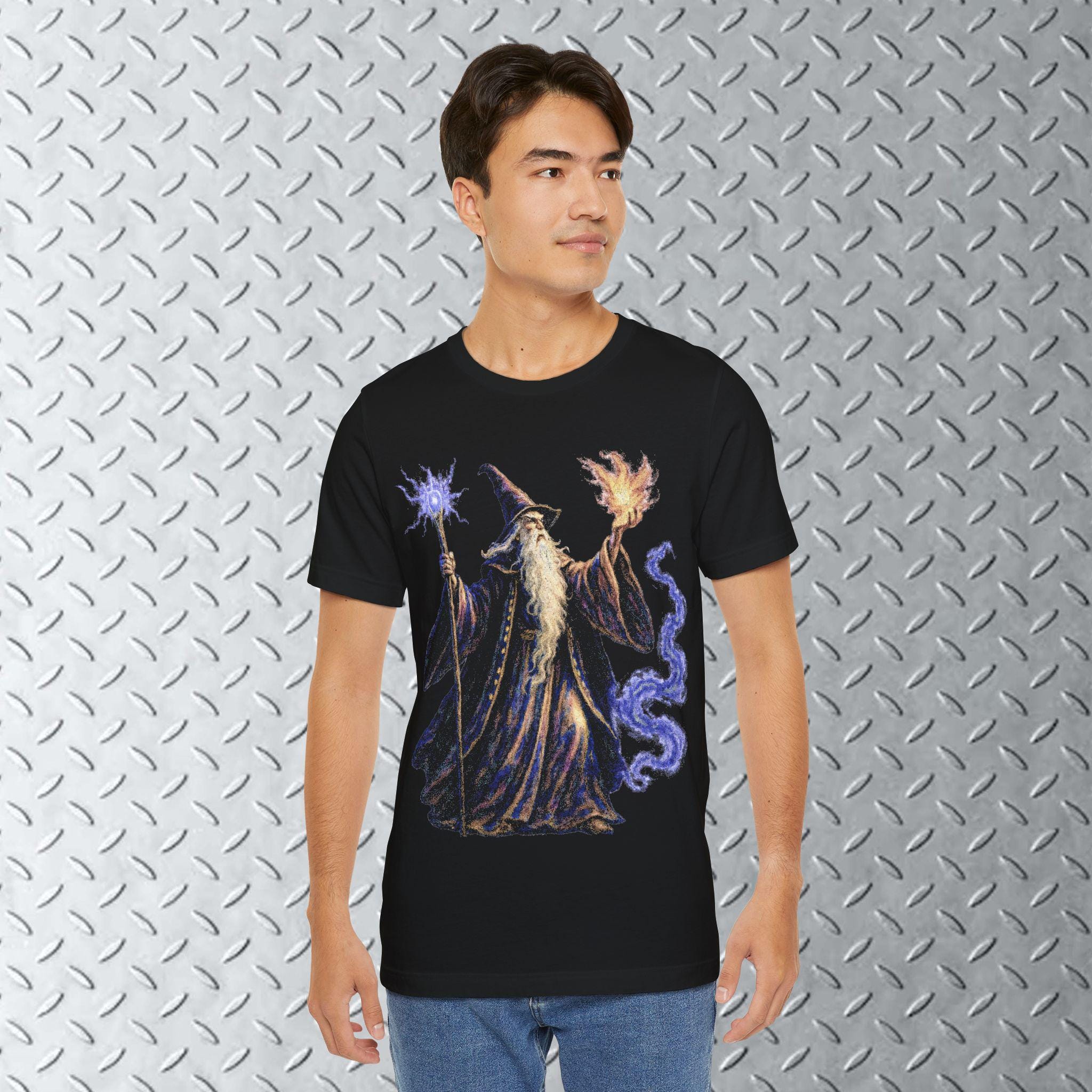 Vintage Wizard Graphic T-shirt, 90s Graphic Shirt, Dark Fantasy 