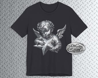 Camiseta gráfica Y2K Star Child, camiseta de ángel querubín