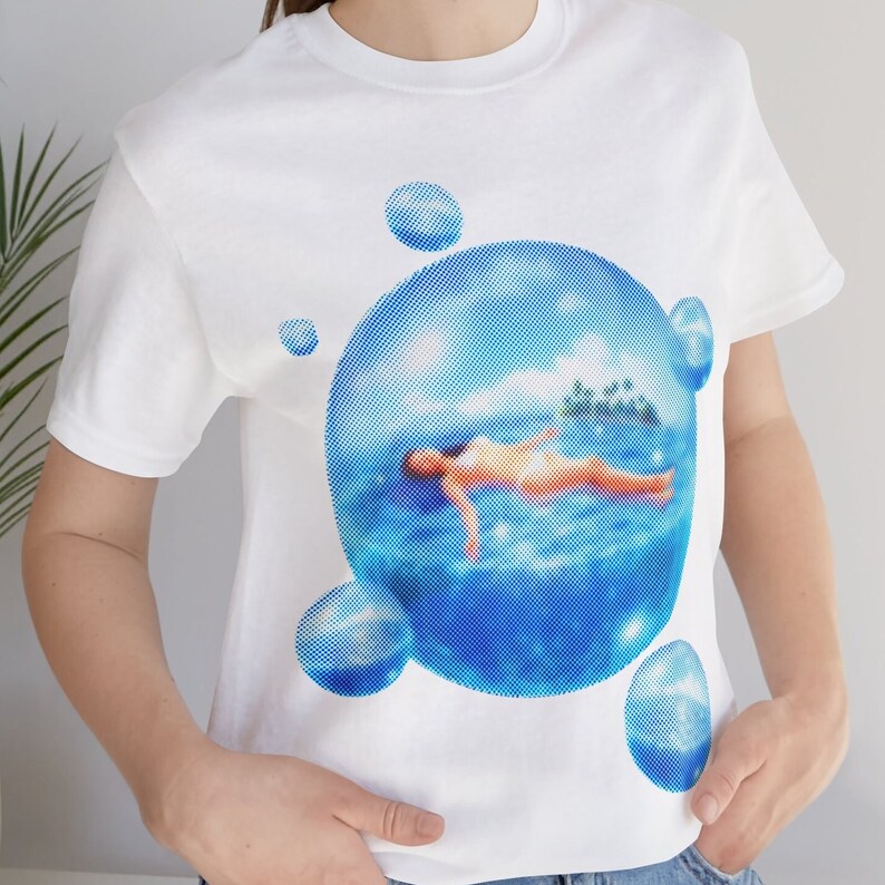 Frutiger Aero Paradise T-Shirt, Y2k Tee, 2000s Fashion, Frutiger Aero Shirt, Y2k Graphic image 2