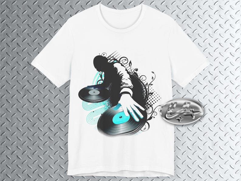 Frutiger Metro T-Shirt DJ, Y2k Graphic Art Shirt, 2000s Aesthetic, Threshold Art Tee, Frutiger Aero Shirt, Y2k Tee image 1