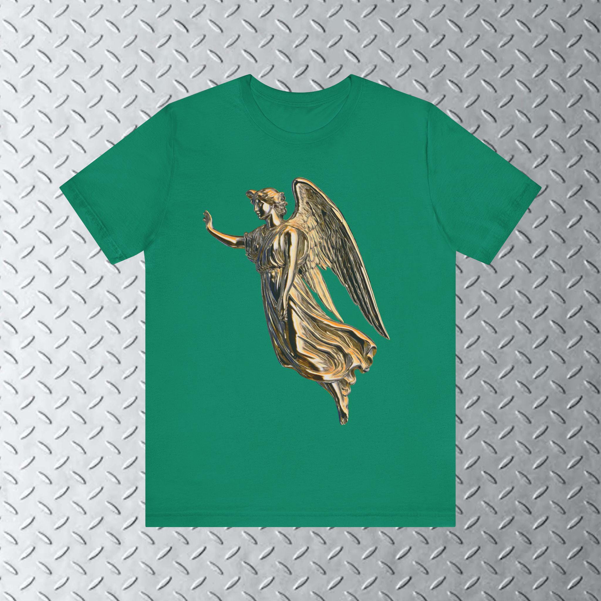 エンジェルグラフィックTシャツ、エンジェルシャツ、Y2KアートTシャツ 