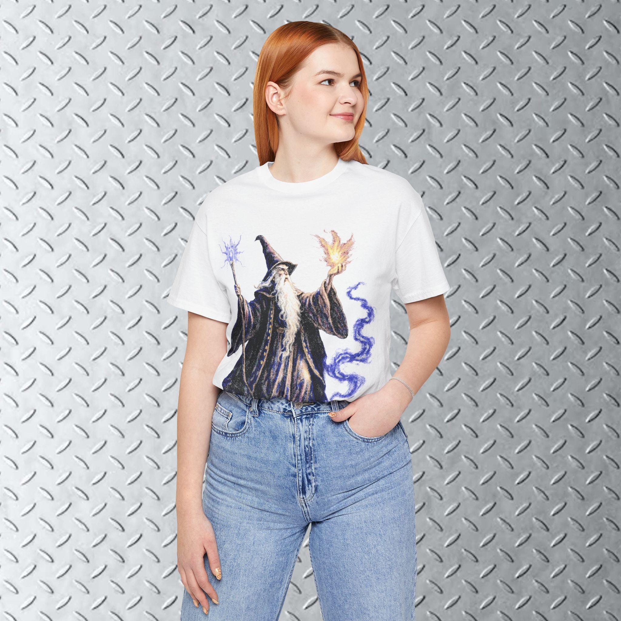 Vintage Wizard Graphic T-shirt, 90s Graphic Shirt, Dark Fantasy 