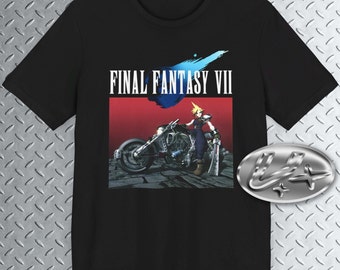 Vintage Final Fantasy 7 T-Shirt, Cloud FF7 Motorrad-Shirt, Retro PS1 RPG-T-Shirt
