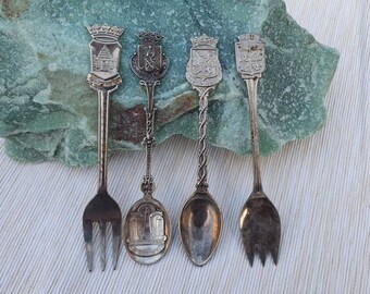 Souvenir 835 Silver Fork and Spoons With German City Symbols. - Etsy
