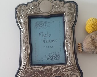 Silver photo frame from Italy- vintage Italian photo picture frame