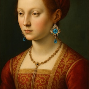 Handmade Italian Renaissance Earrings: Glass Beads & Crystal Drop