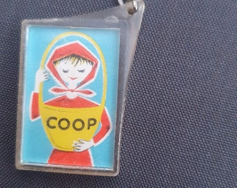 Vintage French Supermarket Coop Keychain