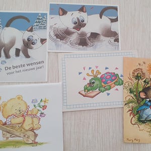 Postales vintage de los 80 y 90. Preciosas postales vintage. Tarjetas para decorar diarios. Papelería vintage. Arte animal. Diseños divertidos y saludables.