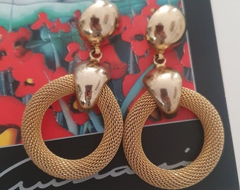 1990s statement clip on earrings vintage dangle drop drama queen earrings 1990s vintage siap opera jewels drama earrings