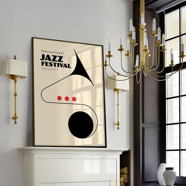 Affiche de musique rétro, affiche de jazz, affiche de musique vintage, cadeau pour mélomane, art mural tendance, art mural funky, impression jazz, téléchargement numérique