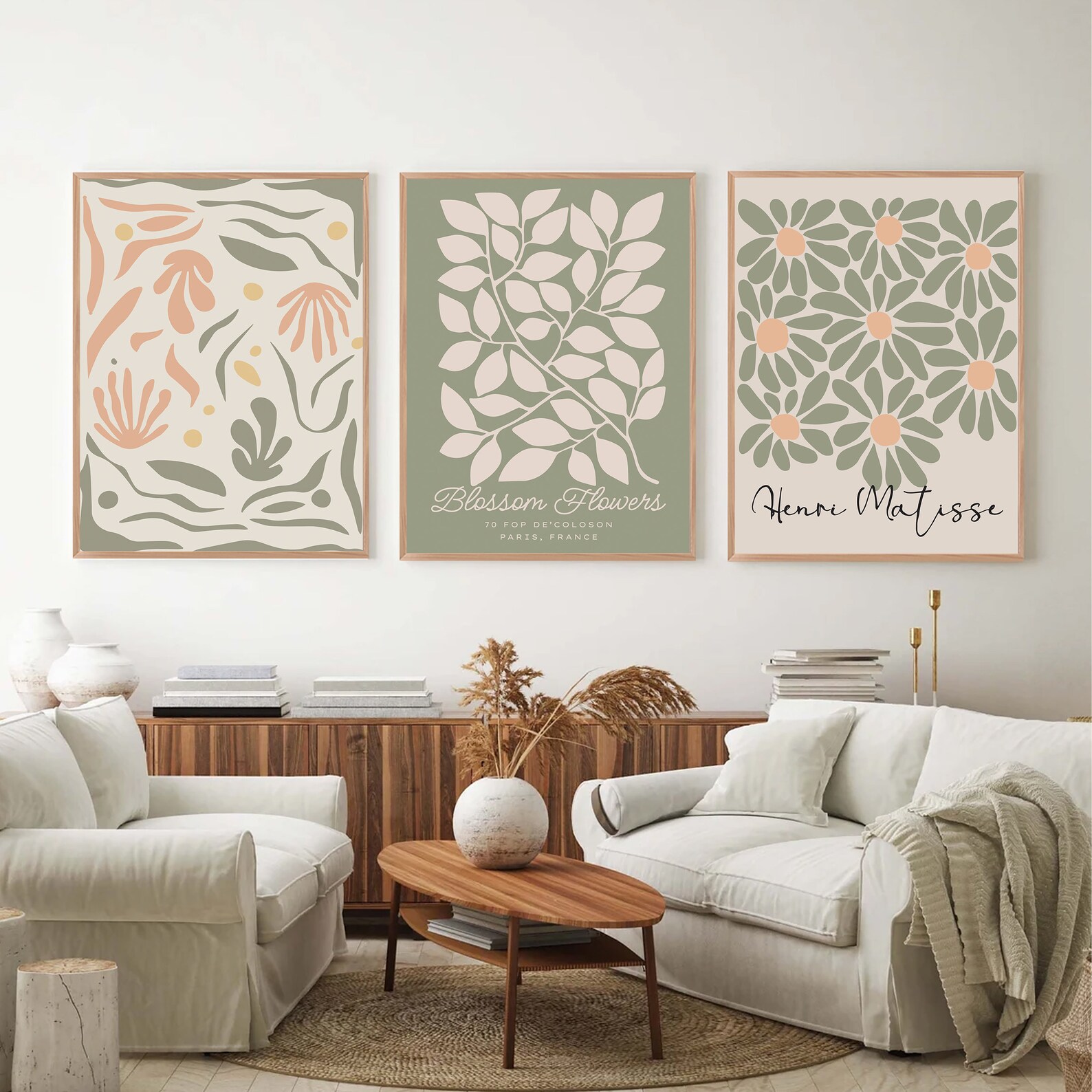 Sage Green Gallery Wall Set of 6 Sage Green Wall Art Green - Etsy
