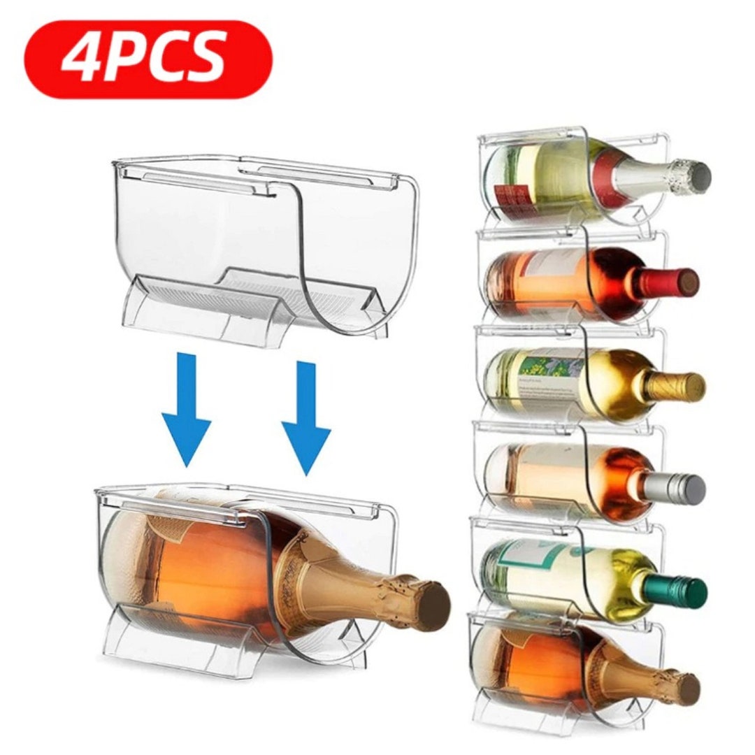 Wine Rack Refrigerator Organizer Universal Bottle Holder Etsy Canada