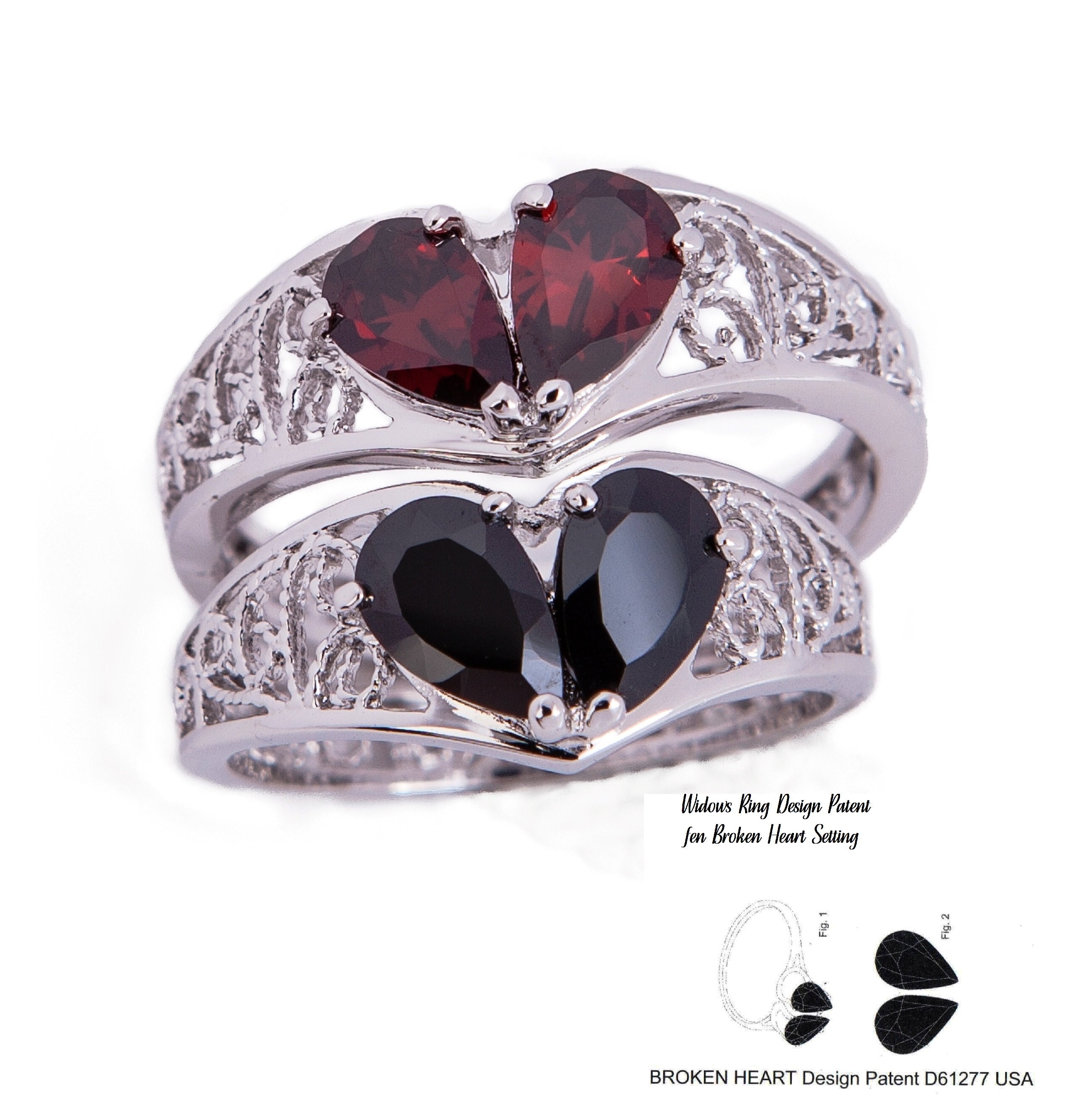 Broken heart cheap widows ring