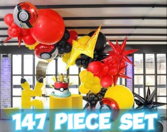 Pokemon Theme 146pc Balloon Garland Arch Decoration Birthday Party Kids Pikachu Theme
