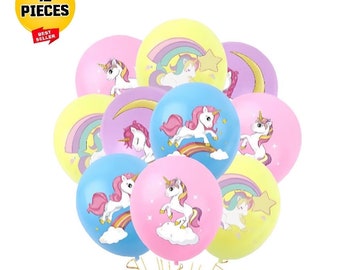 Unicorn Latex Balloons Rainbow Pink Unicorn Birthday Party Kids Theme