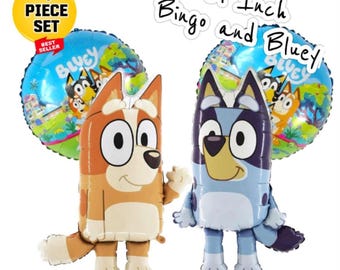 Bluey Birthday Party Decorations: Backdrop, Banners and Bluey Balloons