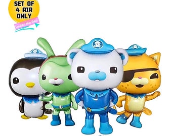 Octonauts Set Of 4 Foil Balloons Kids Party Captain Barnacles Kwazi Peso Tweak