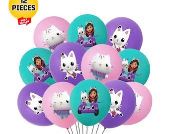 Gabby's Dollhouse Latex Balloons Birthday Party Decorations
