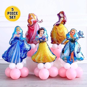Disney Princess Belle Elsa Cinderella Foil Balloons Birthday Party Decorations