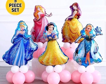 Disney Princess Belle Elsa Cinderella Foil Balloons Birthday Party Decorations