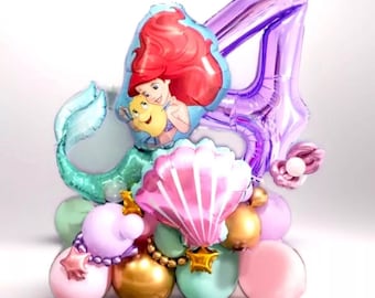 Mermaid Ariel Princess Balloon Stack Birthday Party Supplies Girls Decorations