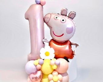 Peppa Pig Balloons Stack Birthday Kids Party Decorations