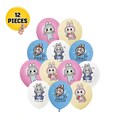Cute Little Monster Balloons Latex Foil Banner Kids Party Set Tableware